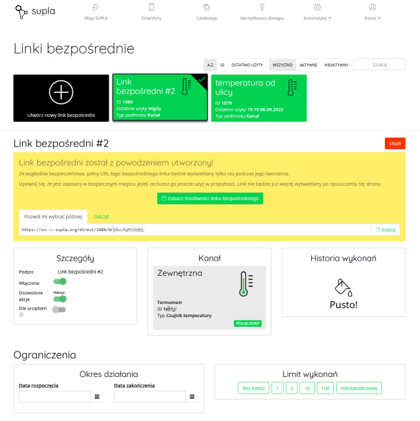 Sterowanie - linki bezpośrednie | GUI Generic & Builder Tutorial